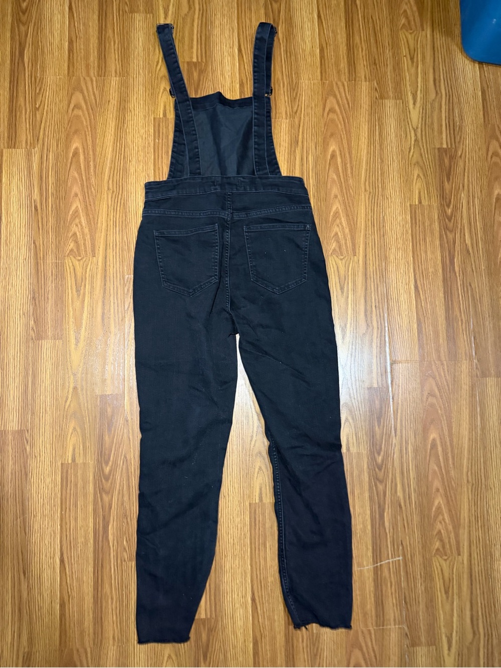 Madewell Cross Back skinny overalls black minimalist boho size medium - Picture 4 of 6